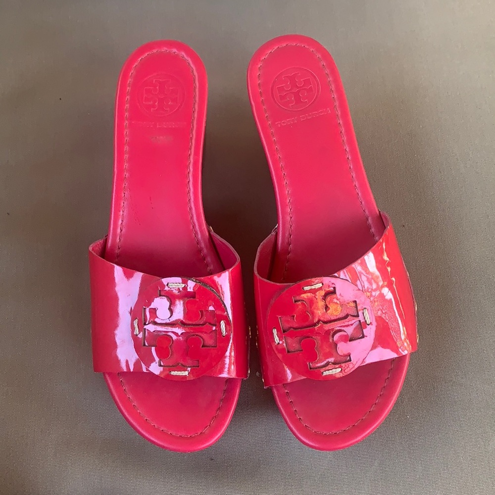 Tory Burch Red Wedge Sandals